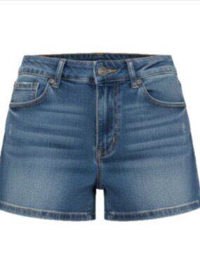 Rewash Jean Shorts Sz 5 Blue Denim Mid Rise Whiskered Pockets EUC Juniors